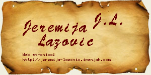 Jeremija Lazović vizit kartica